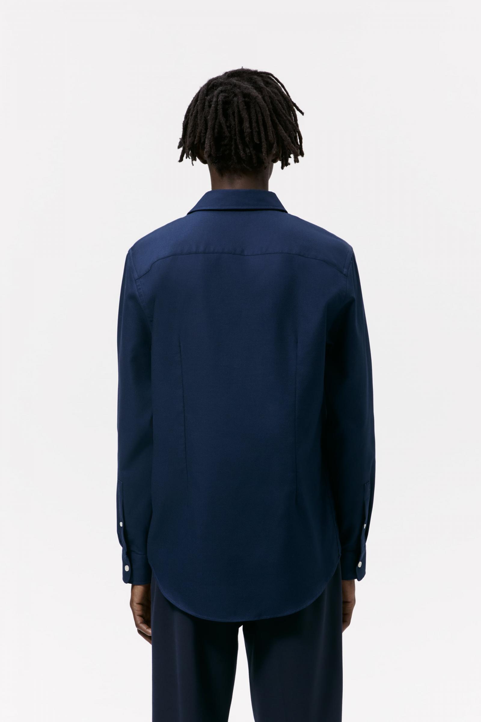 Camisa azul marino hombre zara hotsell