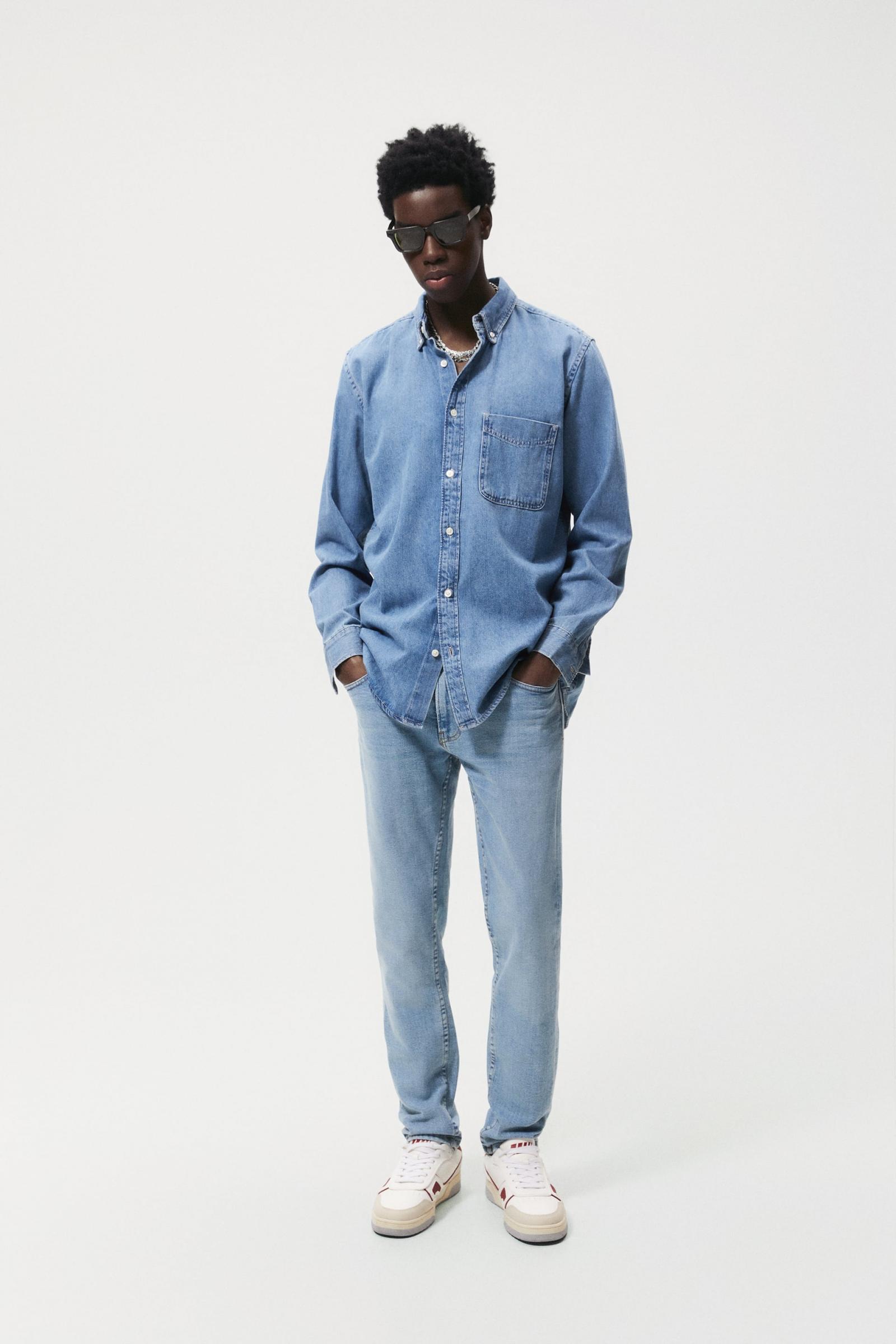 JEANS Hombre ZARA JEANS BASICO SLIM FIT Azul claro Katiegibsonwrites