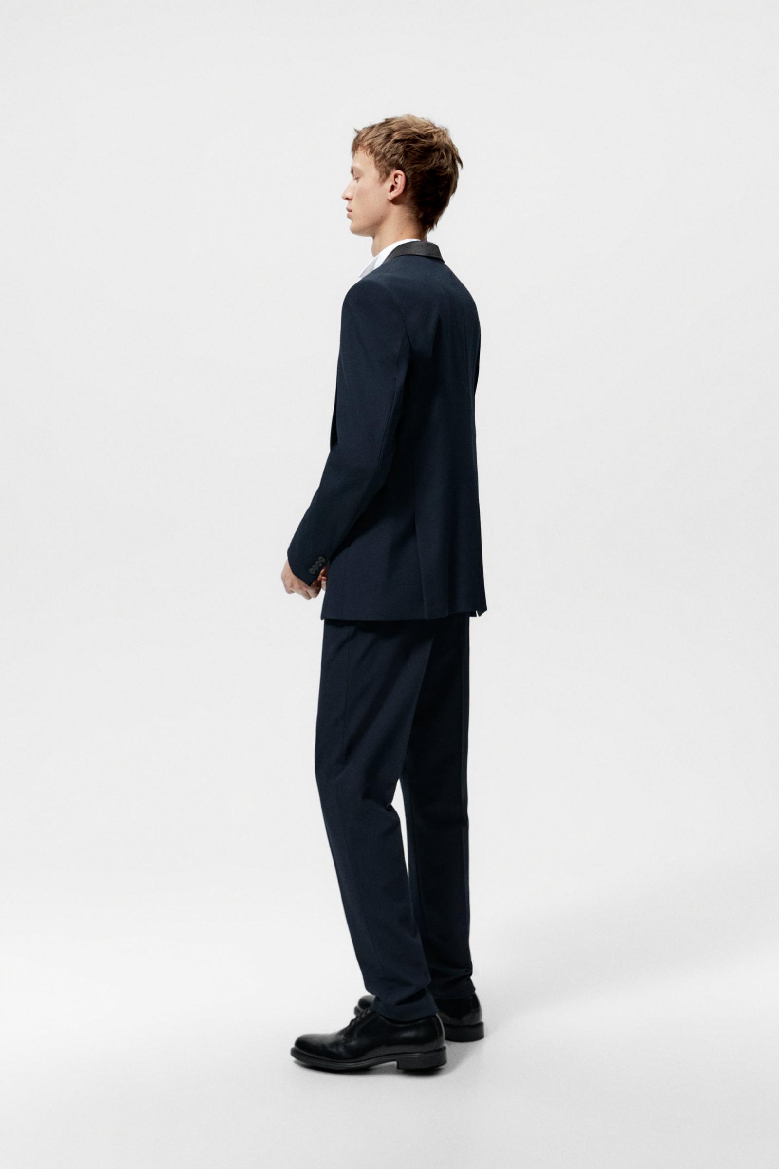 PANTALONES Hombre ZARA PANTALON COMBINADO SMOKING Marino Katiegibsonwrites