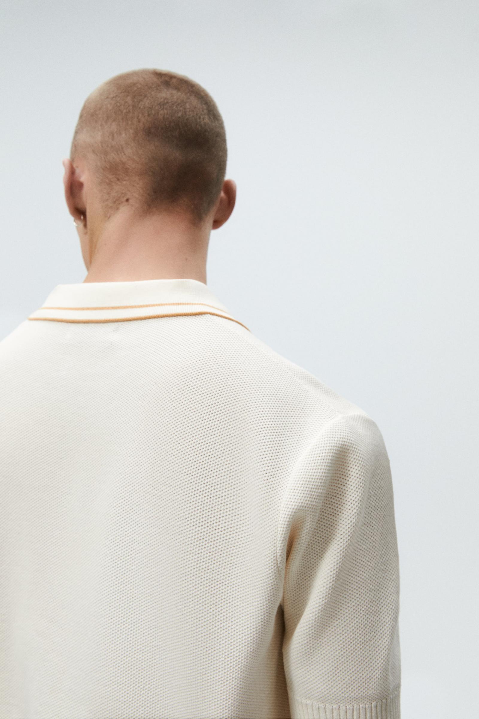 Polo blanco hombre zara hotsell