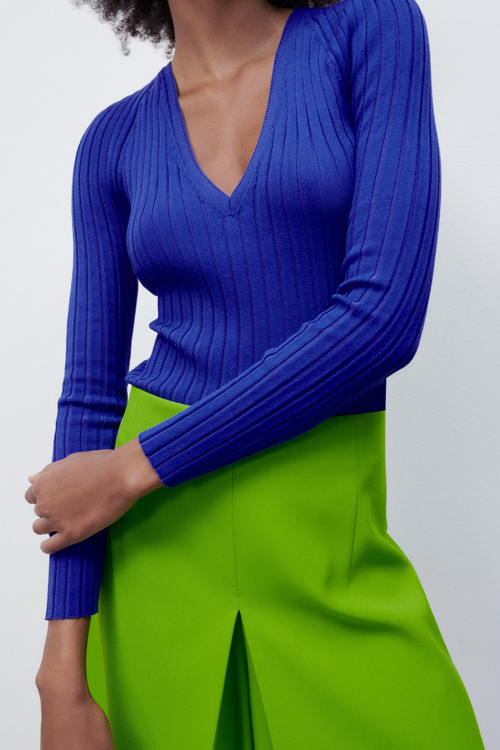 Jersey azul zara mujer online